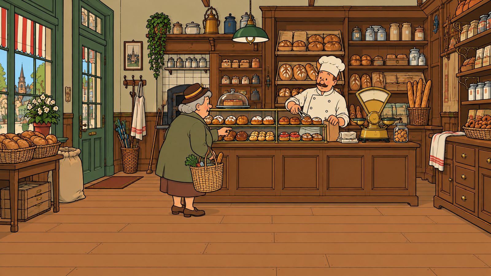 Szene in einer Bäckerei