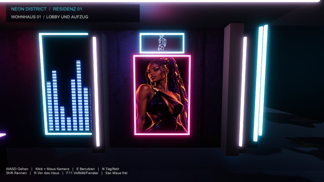 PULSE-Fenster mit LED-Figur und Bassbalken