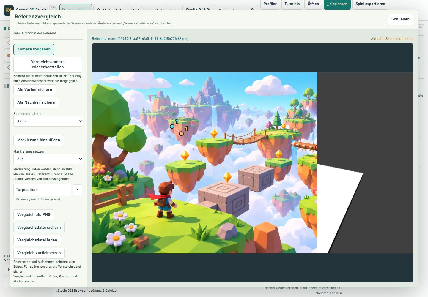 School 3D Studio mit einem bunten Spiellevel